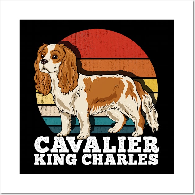 Cavalier King Charles Dog Owner Retro Wall Art by KAWAIITEE